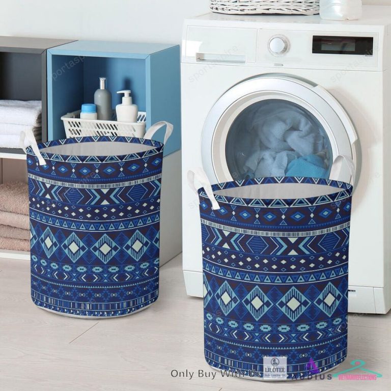 Navy Pattern Native Laundry Basket - You look fresh in nature