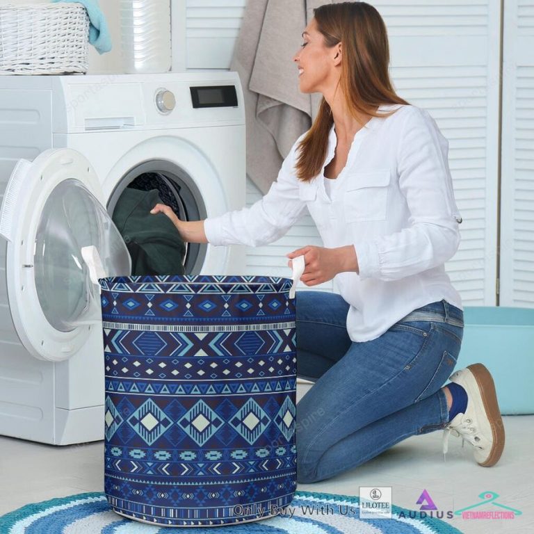 Navy Pattern Native Laundry Basket - Have you joined a gymnasium?