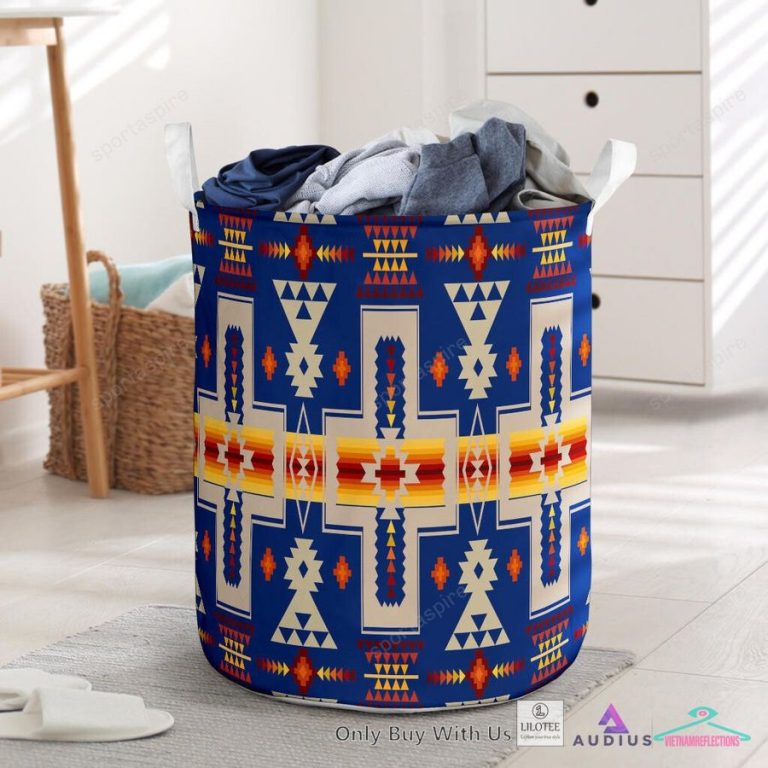 Navy Tribe Design Laundry Basket - Cutting dash