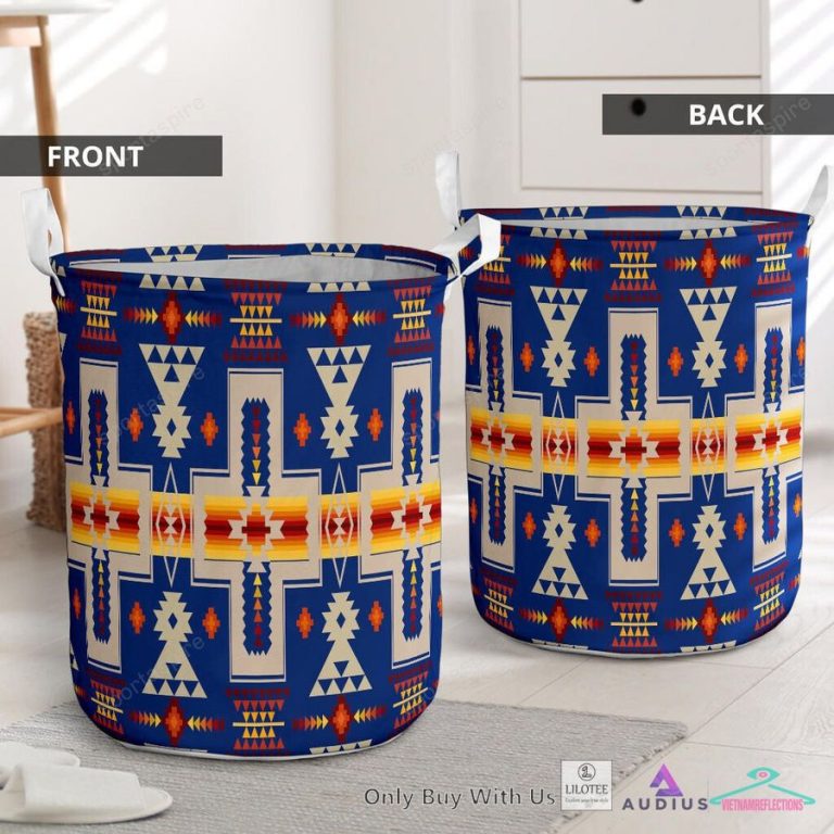 Navy Tribe Design Laundry Basket - Unique and sober