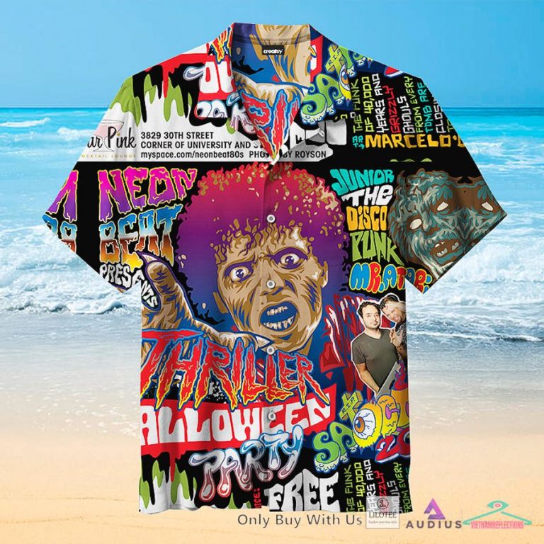 Neon Beat Thriller Halloween Casual Hawaiian Shirt - Loving, dare I say?