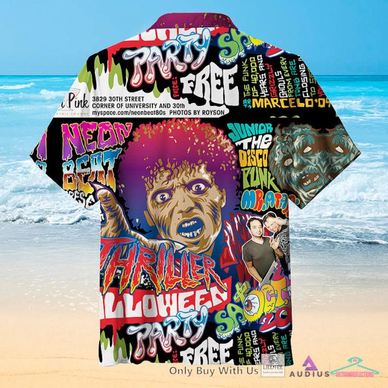 Neon Beat Thriller Halloween Casual Hawaiian Shirt - Nice Pic