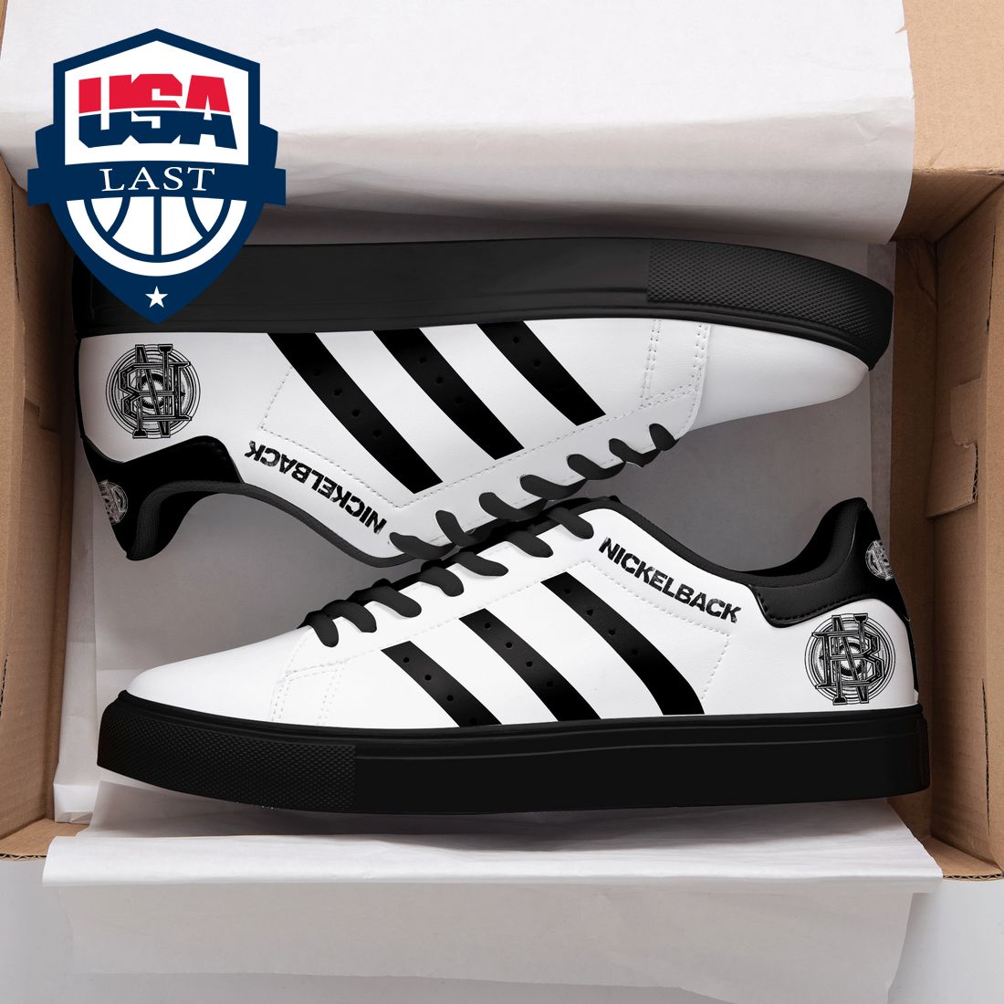 Nickelback Black Stripes Stan Smith Low Top Shoes