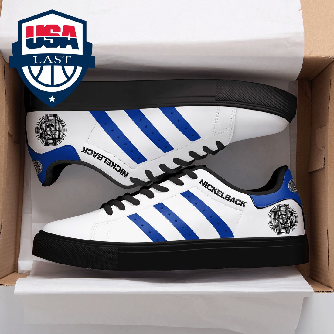 Nickelback Blue Stripes Stan Smith Low Top Shoes
