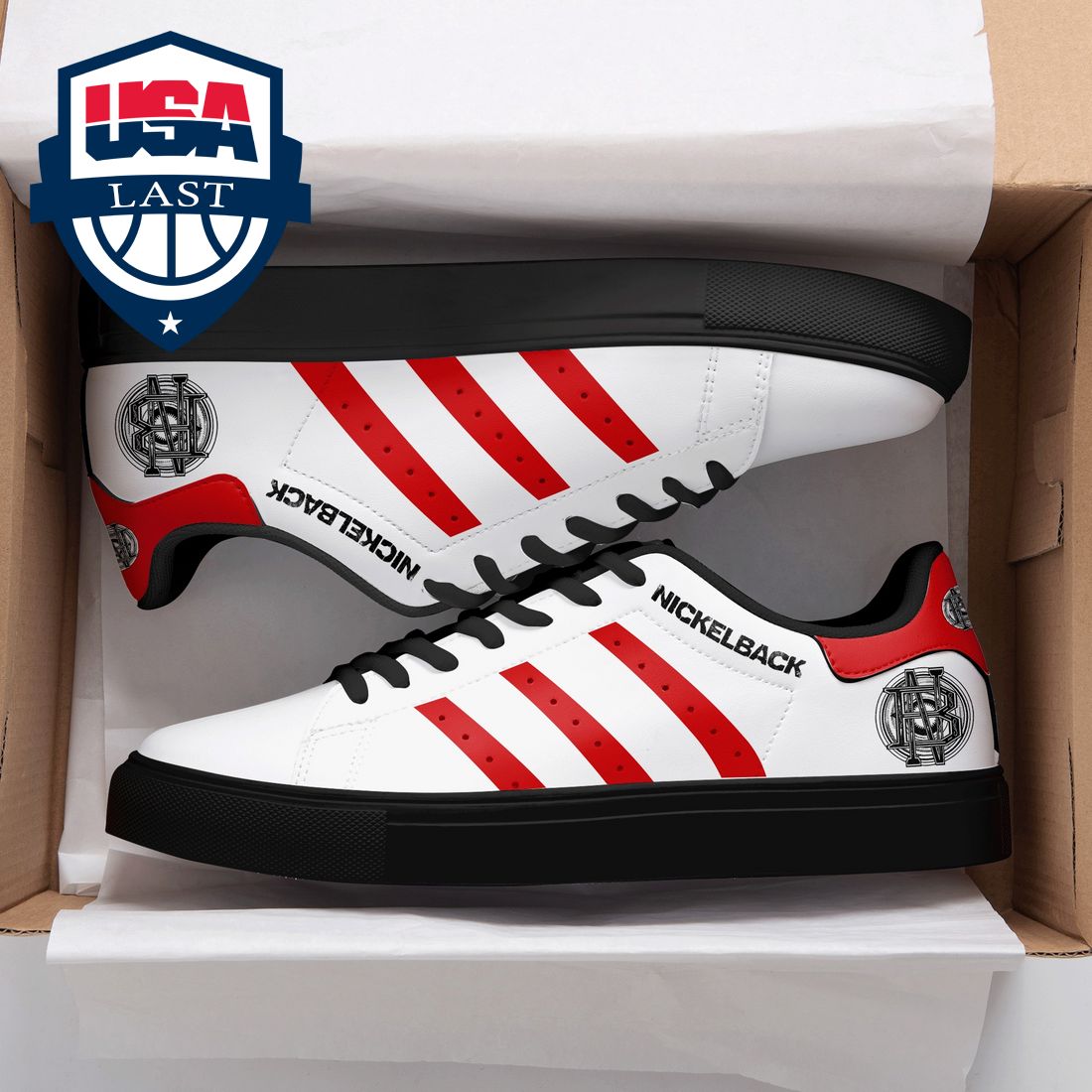 Nickelback Red Stripes Stan Smith Low Top Shoes