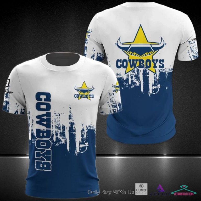 NEW North Queensland Cowboys Blue White Hoodie, Shirt