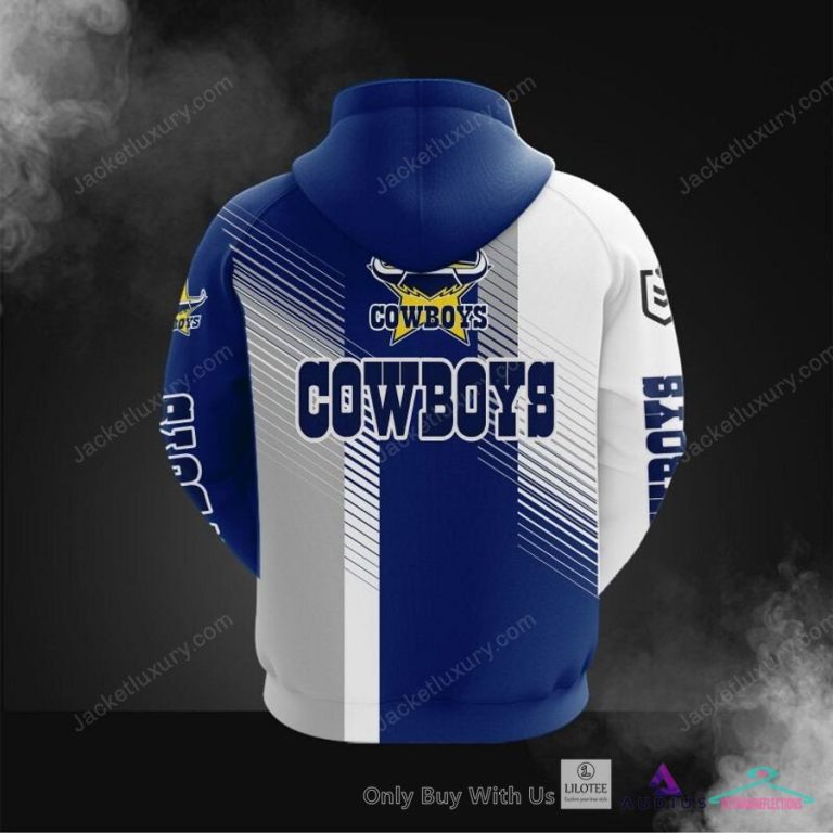 NEW North Queensland Cowboys Grey Blue Hoodie, Shirt