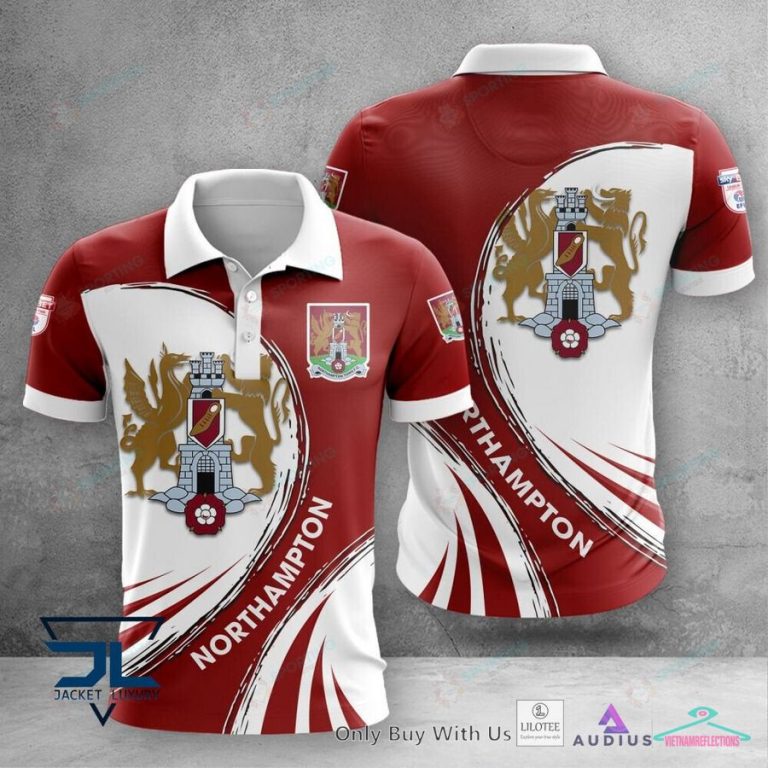 Northampton Town F.C Red White Polo Shirt, hoodie - You look lazy