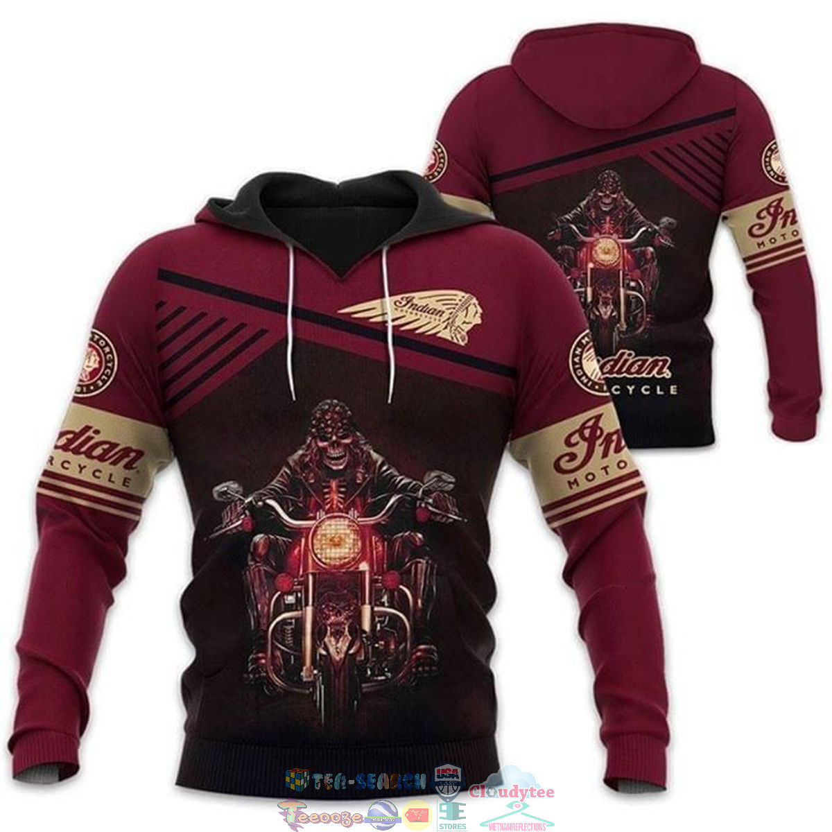 Ghost Rider Indian Motorcycle 3D hoodie and t-shirt