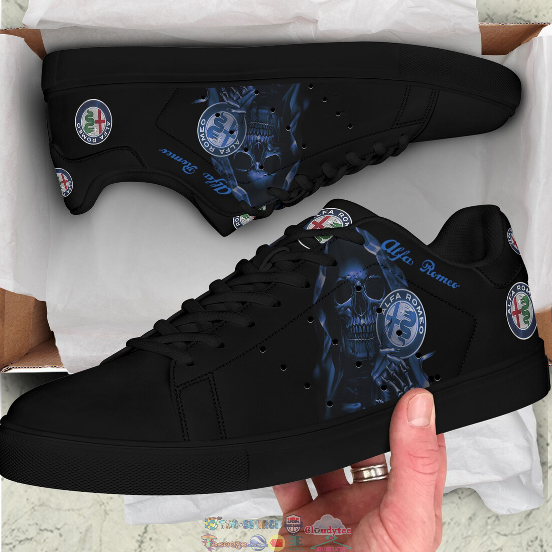 Alfa Romeo Blue Skull Stan Smith Low Top Shoes