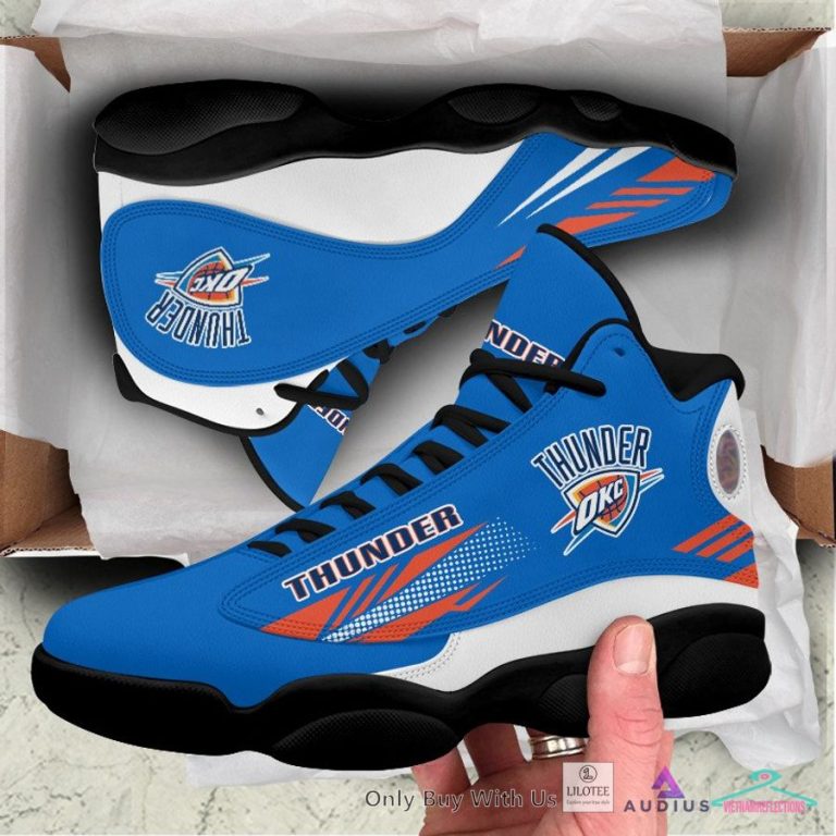 Oklahoma City Thunder Air Jordan 13 Sneaker - Studious look
