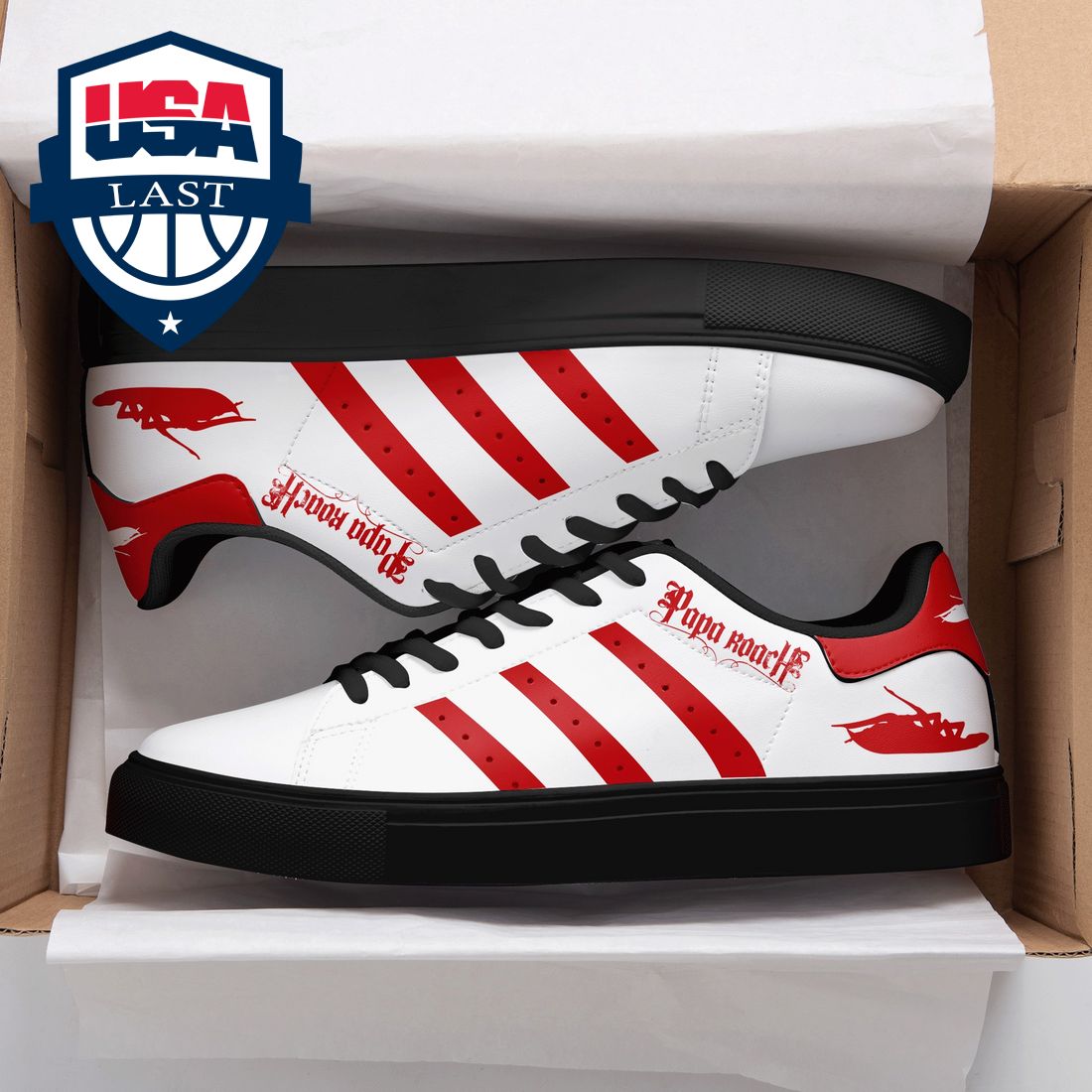 Papa Roach Red Stripes Stan Smith Low Top Shoes