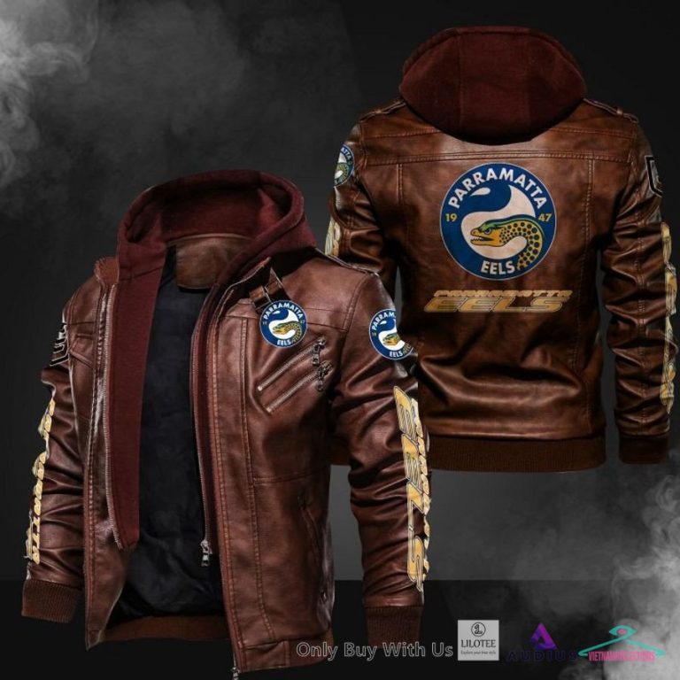 Parramatta Eels Leather Jacket - Two little brothers rocking together