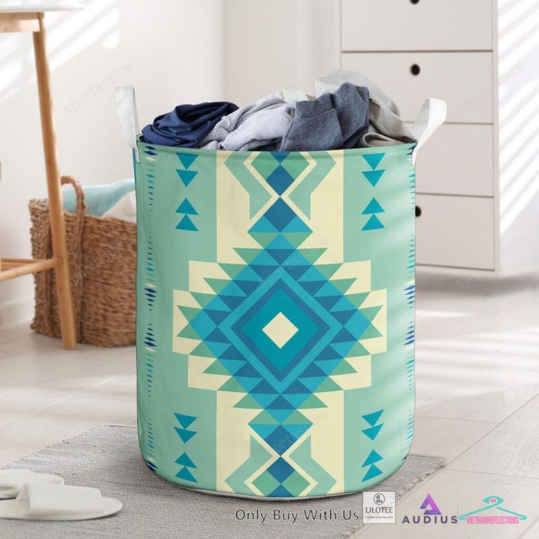 Pattern Ethnic Native American Blue Laundry Basket - Cuteness overloaded