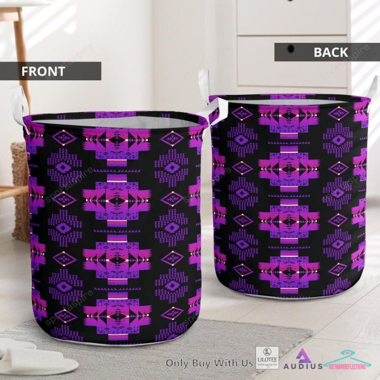 Pattern Native American Black Purple Laundry Basket - Nice elegant click