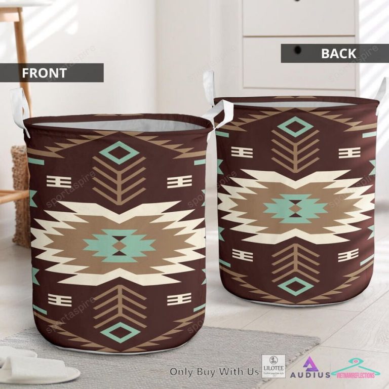 Pattern Native American Brown Laundry Basket - Good click