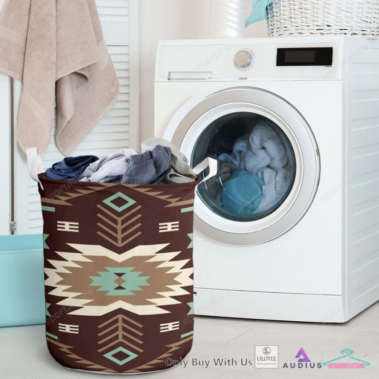 Pattern Native American Brown Laundry Basket - Beauty queen
