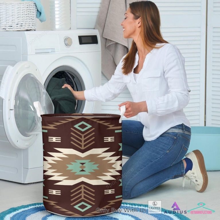 Pattern Native American Brown Laundry Basket - My friends!