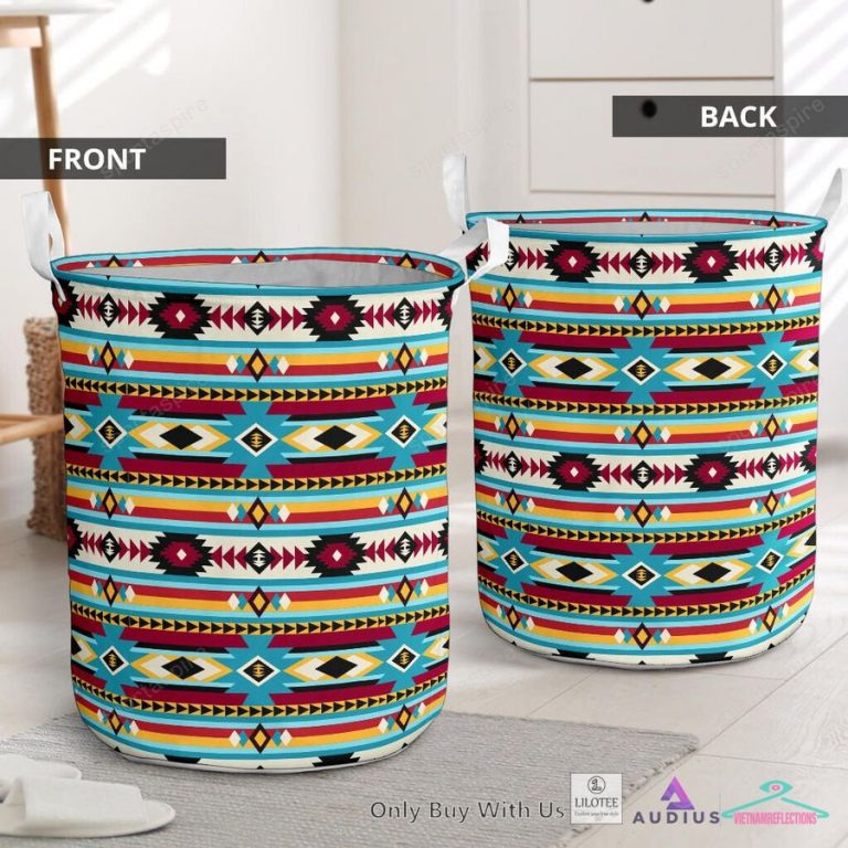 Pattern Native Blue And Red Laundry Basket - Nice shot bro