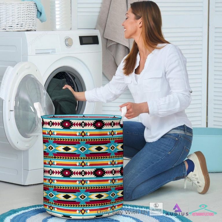 Pattern Native Blue And Red Laundry Basket - You look elegant man