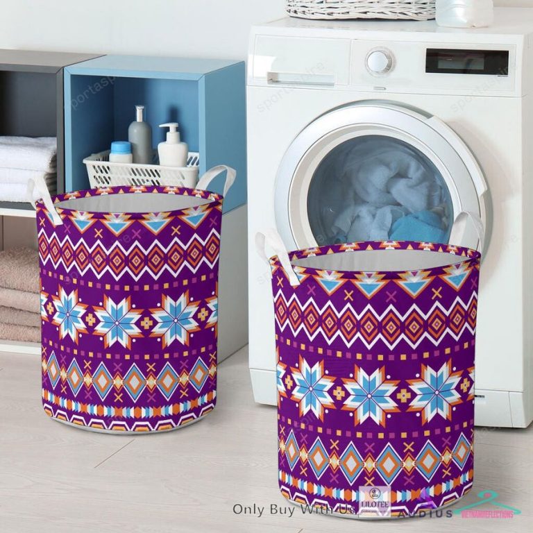 Purple Pattern Native American Laundry Basket - Wow! This is gracious