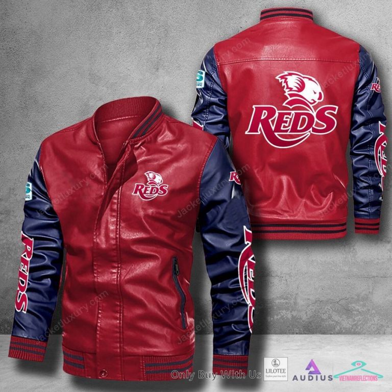 Queensland Reds Bomber Leather Jacket - Sizzling