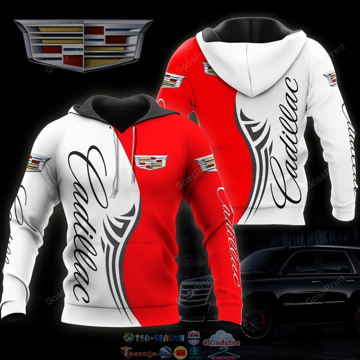 Cadillac ver 2 3D hoodie and t-shirt