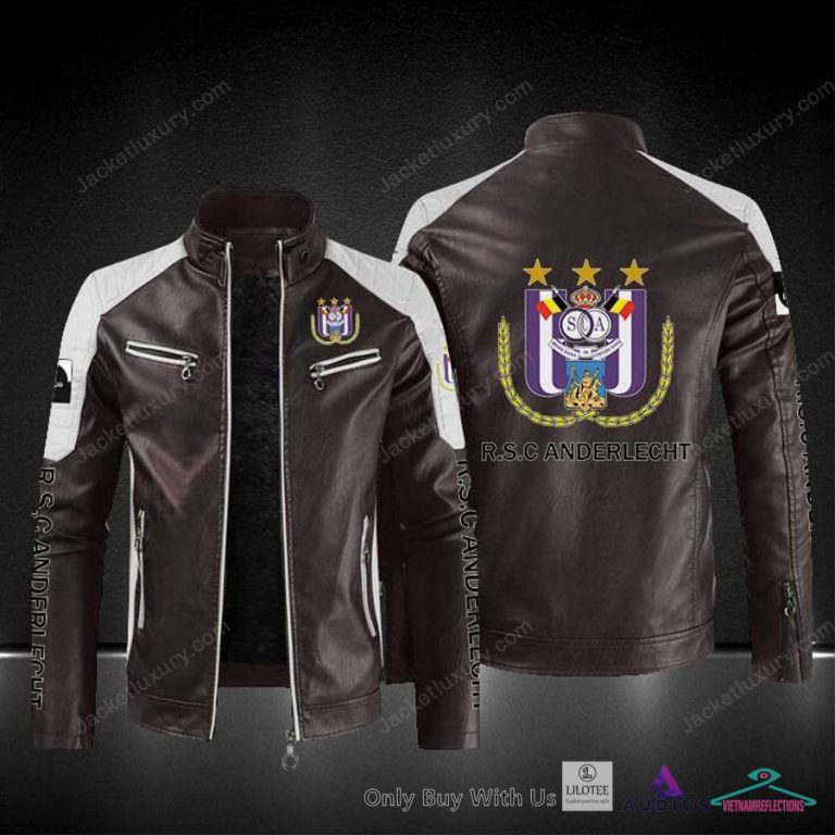 R.S.C. Anderlecht Block Leather Jacket - Eye soothing picture dear
