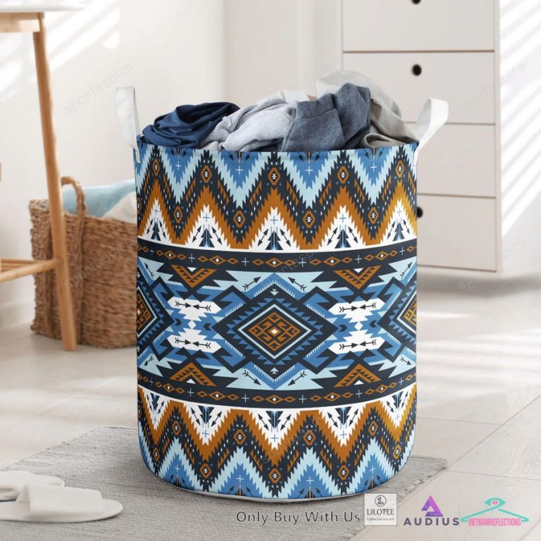 Retro Colors Tribal Seamless Laundry Basket - I like your dress, it is amazing