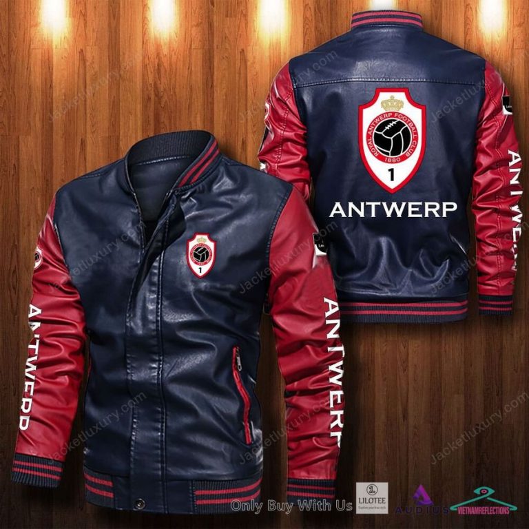 Royal Antwerp F.C Bomber Leather Jacket - Royal Pic of yours
