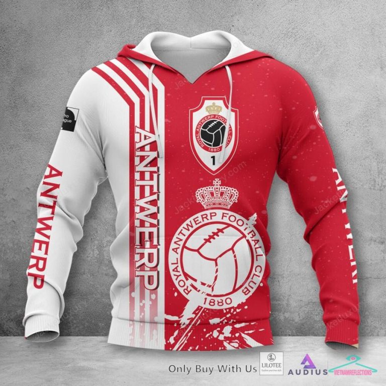 Royal Antwerp F.C White red Hoodie, Shirt - Natural and awesome