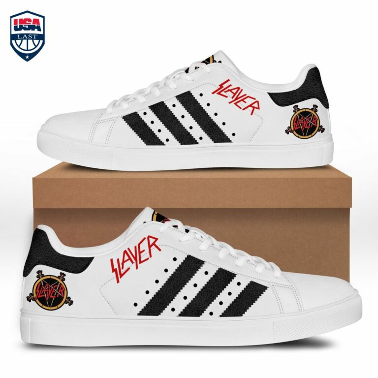 Slayer Black Stripes Style 3 Stan Smith Low Top Shoes - Unique and sober