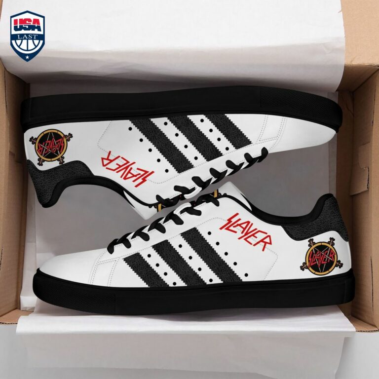 Slayer Black Stripes Style 3 Stan Smith Low Top Shoes - Super sober