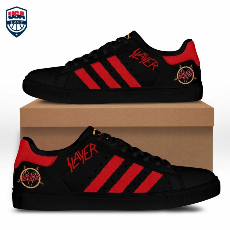 Slayer Red Stripes Stan Smith Low Top Shoes - Our hard working soul