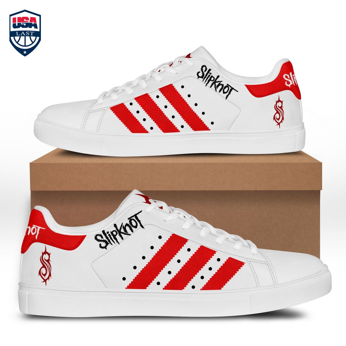 Slipknot Red Stripes Stan Smith Low Top Shoes