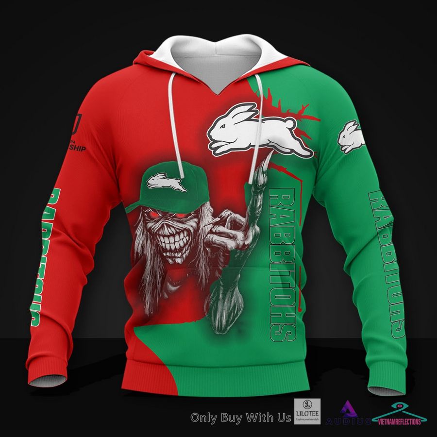 South Sydney Rabbitohs Iron Maiden Hoodie, Polo Shirt - Rocking picture