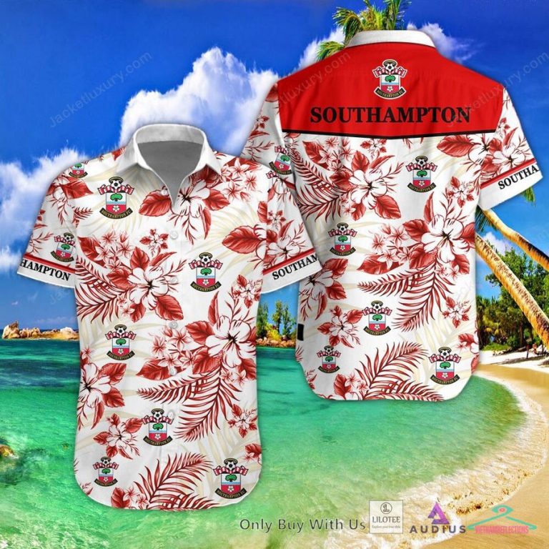 NEW Southampton Hibiscus Hawaiian Shirt, Short 3