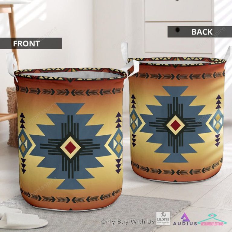 Southwest Blue Symbol Laundry Basket - Bless this holy soul, looking so cute