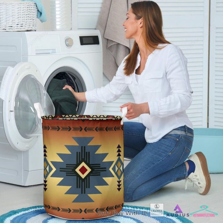 Southwest Blue Symbol Laundry Basket - Oh my God you have put on so much!