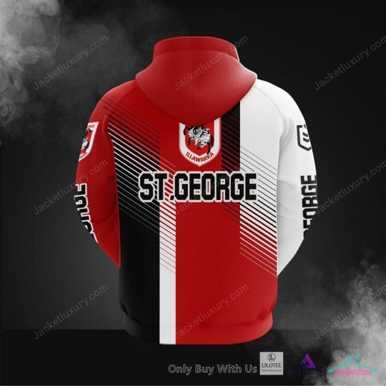 NEW St. George Illawarra Dragons Red White Hoodie, Shirt