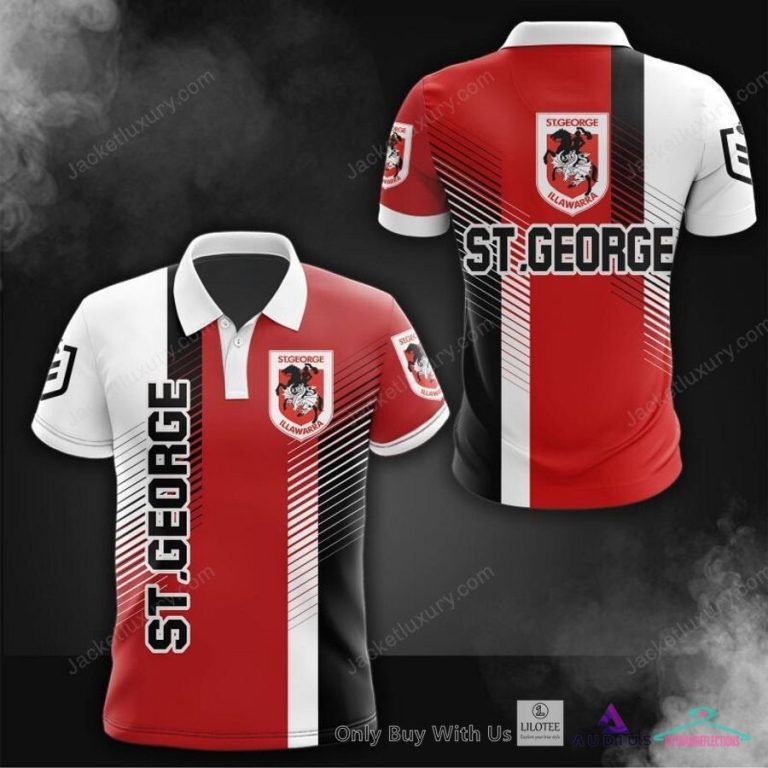 NEW St. George Illawarra Dragons Red White Hoodie, Shirt