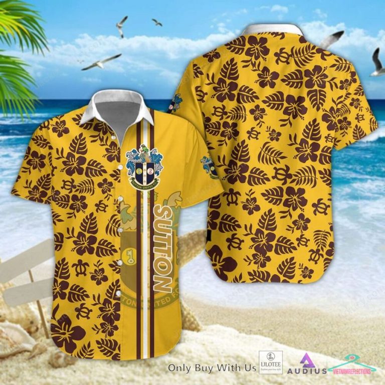 Sutton United Hibicus Hawaiian Shirt - You look lazy