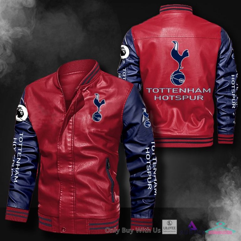 NEW Tottenham Hotspur F.C Bomber Leather Jacket 11