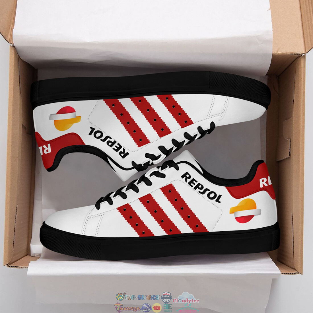 Repsol Honda Red Stripes Stan Smith Low Top Shoes