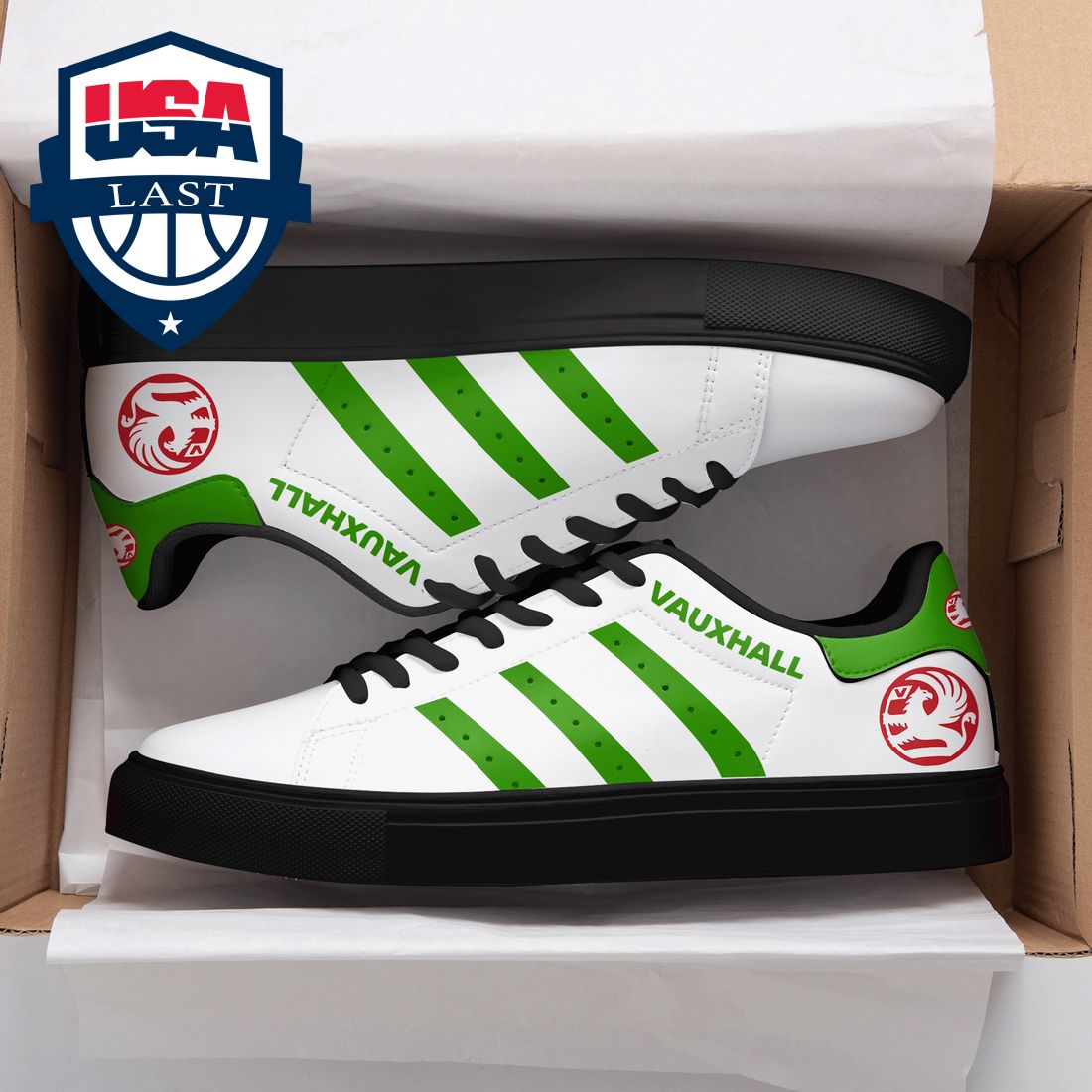Vauxhall Green Stripes Stan Smith Low Top Shoes