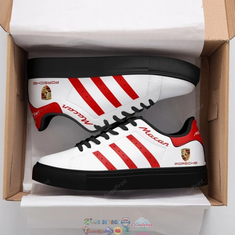 Porsche Macan Red Stripes Stan Smith Low Top Shoes