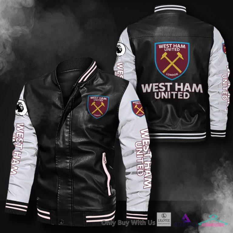 NEW West Ham United F.C Bomber Leather Jacket 8