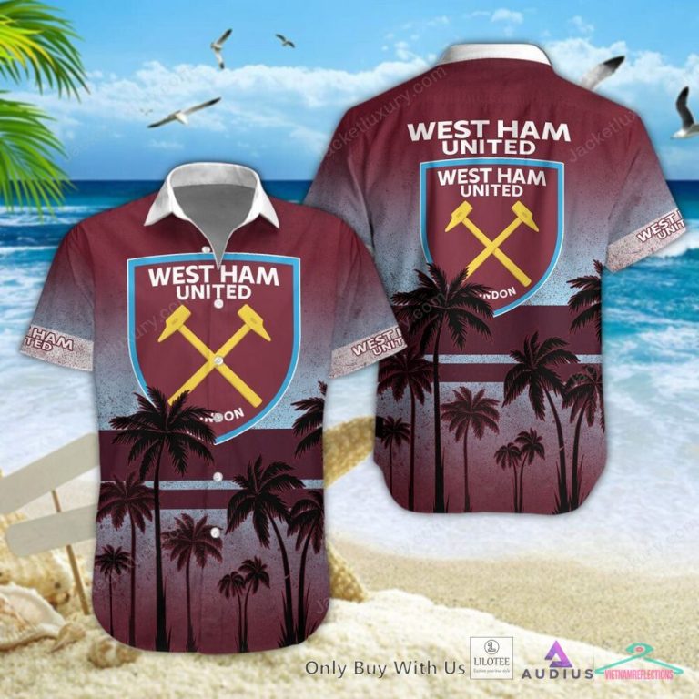 NEW West Ham United F.C Coconut Hawaiian Shirt, Short 11