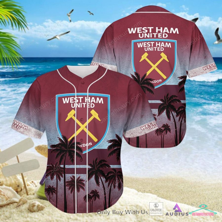 NEW West Ham United F.C Coconut Hawaiian Shirt, Short 5