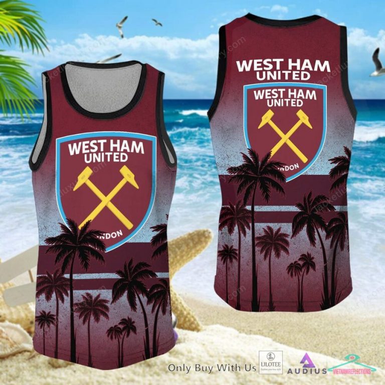 NEW West Ham United F.C Coconut Hawaiian Shirt, Short 16
